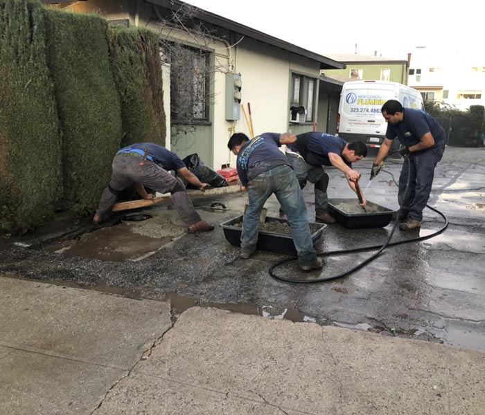 plumbers working