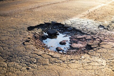 Sinkhole caused by sewer